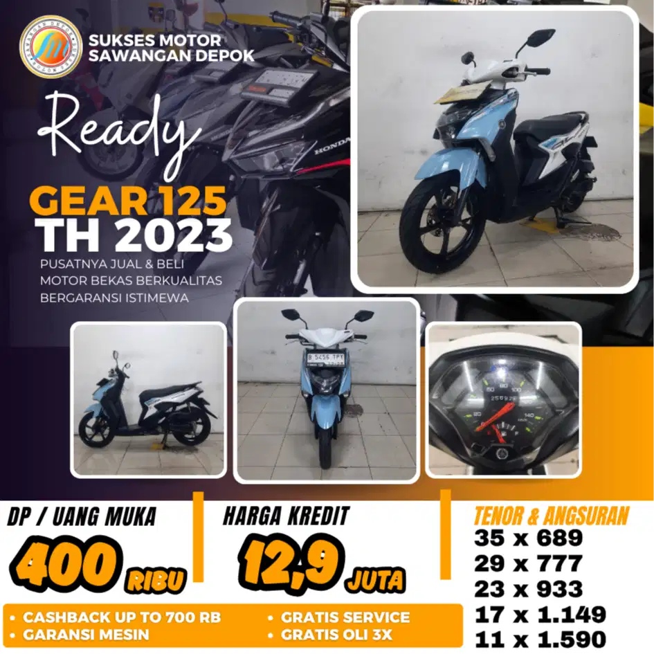 BERGARANSI GEAR 125 TH 2023 UNIT MULUS BISA CASH KREDIT DP 400 RIBU