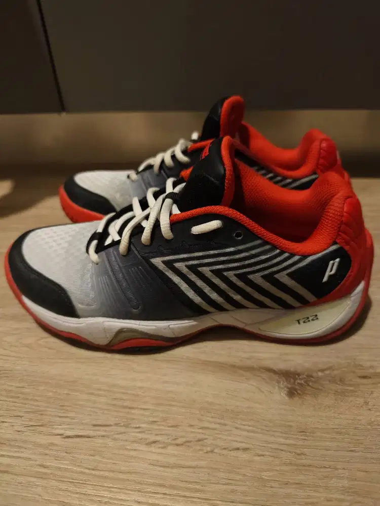 Sepatu Tenis padel Prince T22 Lite Original - Black/White/Red (Mulus)