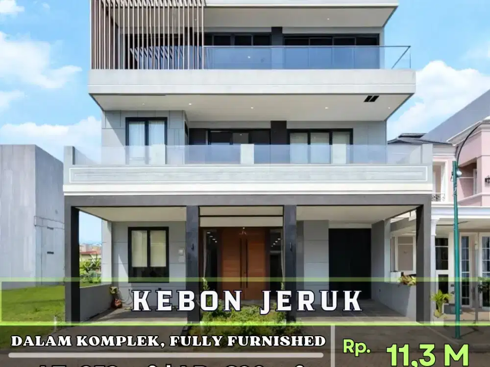 FOR SALE KEBON JERUK - JAKARTA BARAT
MODERN HOUSE
DALAM KOMPLEK, SIAP HUNI
FULLY FURNISHED