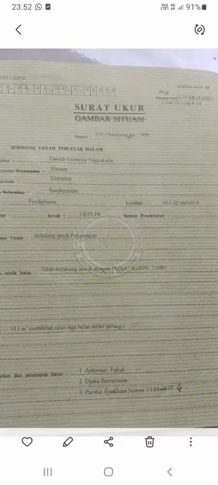 Jual tanah di  Moyudan slm