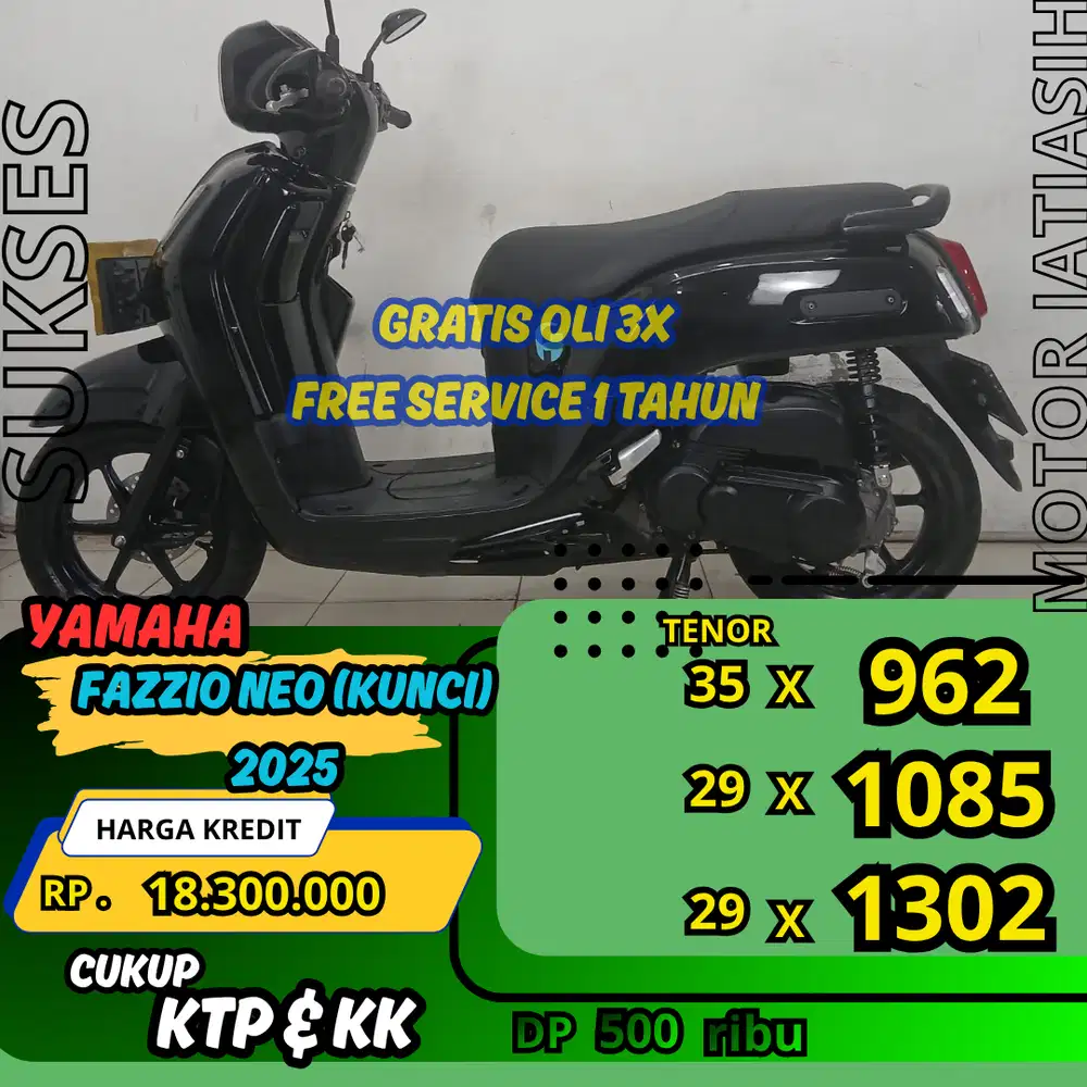 YAMAHA FAZZIO NEO(KUNCI)2025ANGSURAN TERMURAH SYRT KTP&KK(SUKSESMOTOR)