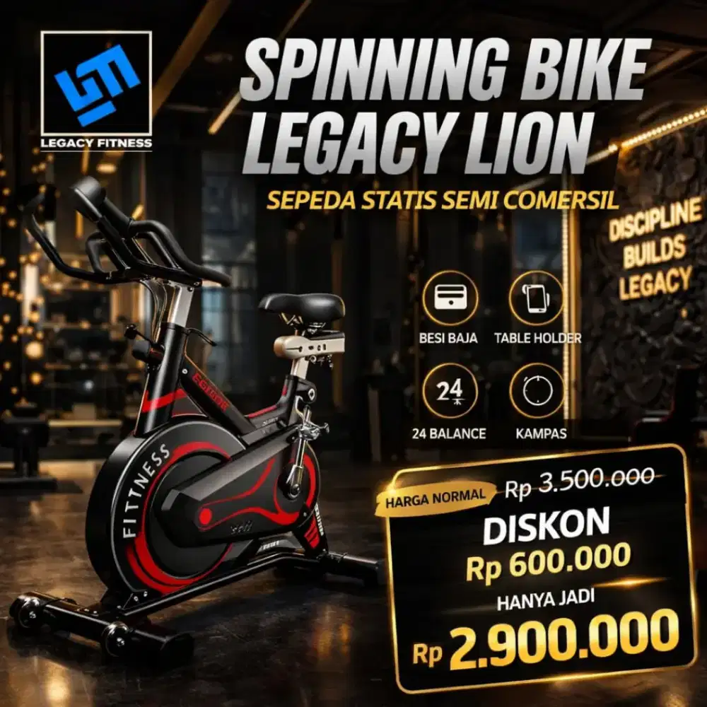 Sepeda statis gym Spinning Legacy Lion