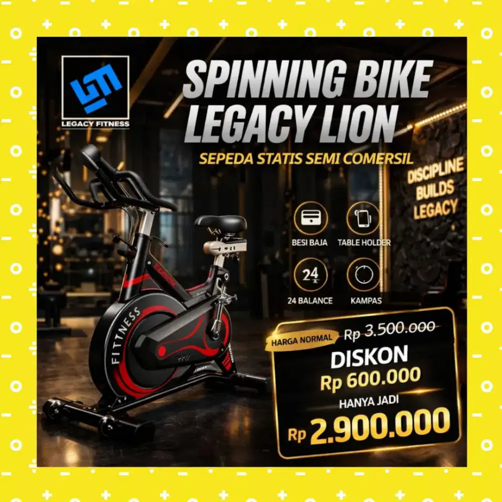 Sepeda statis gym Spinning Legacy Lion