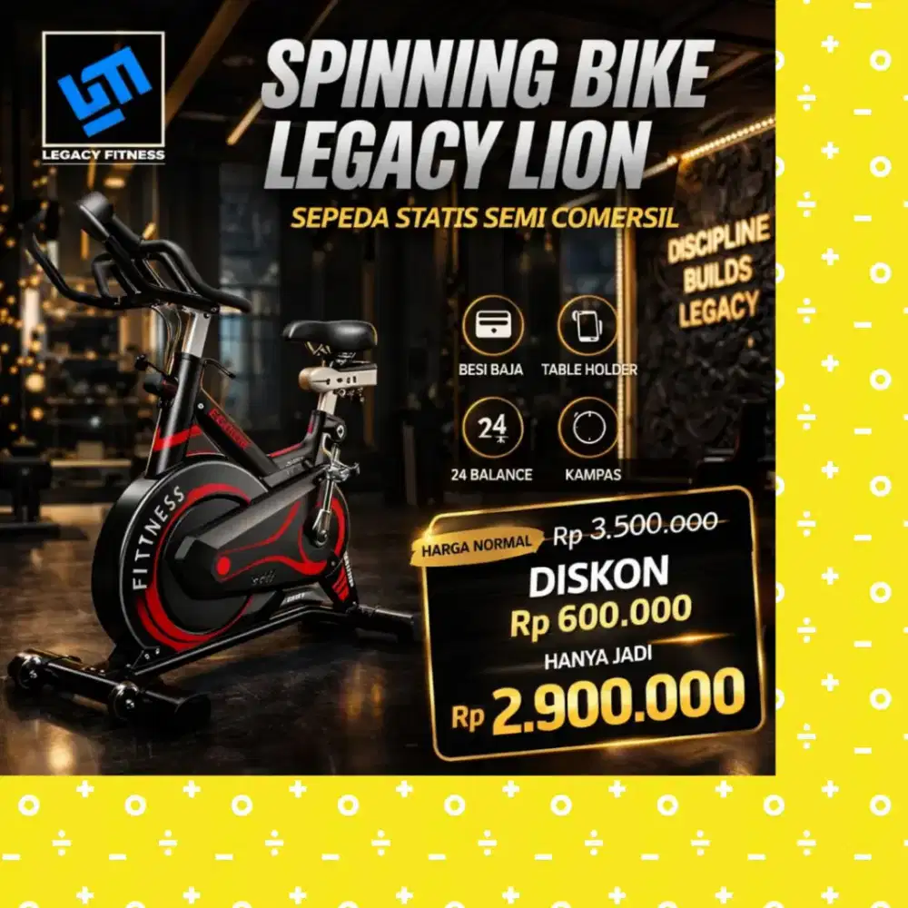 Sepeda statis gym Spinning Legacy Lion