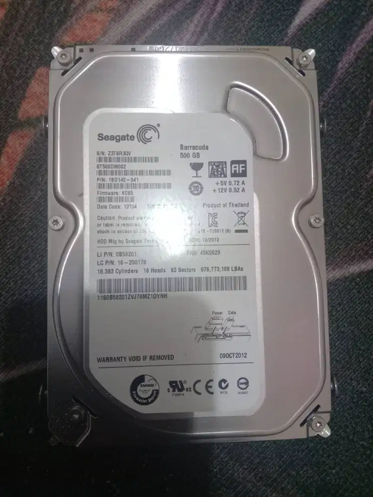 hardisk untuk PC 500GB merk Seagate Kondisi Normal