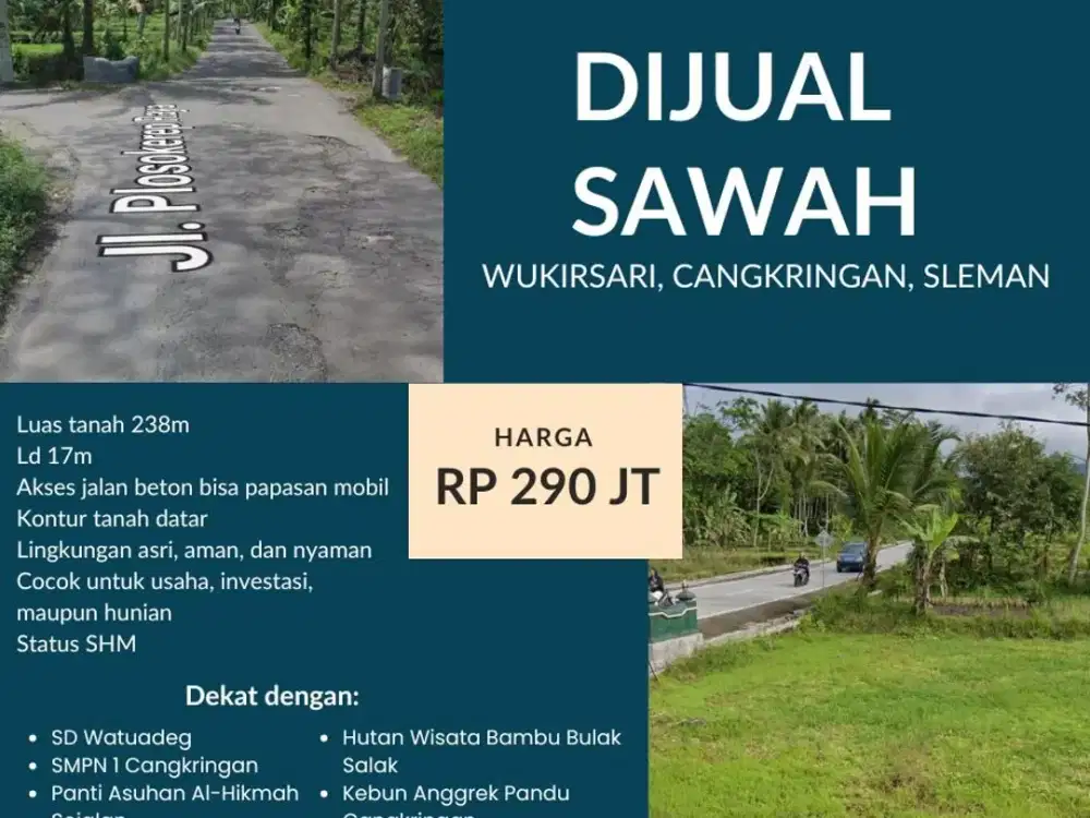 TANAH SAWAH MANGKU JALAN KALIADEM, CANGKRINGAN