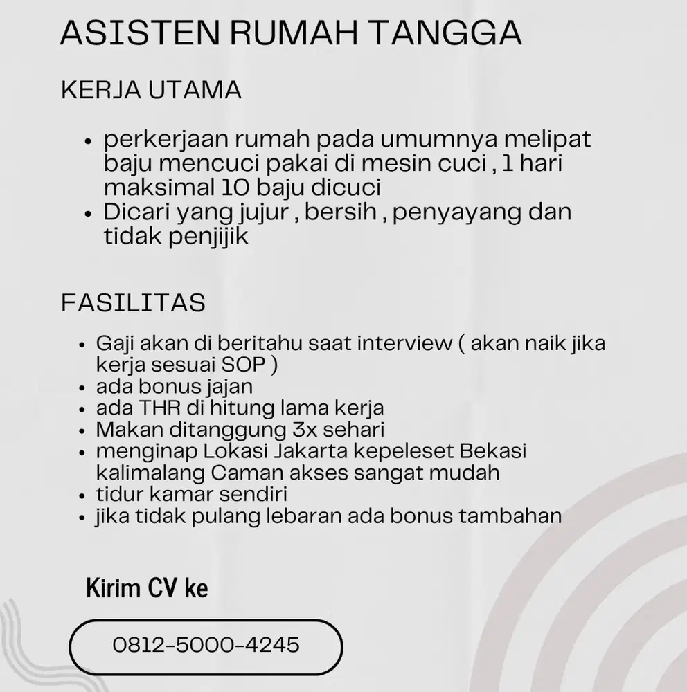 ASISTEN RUMAH TANGGA