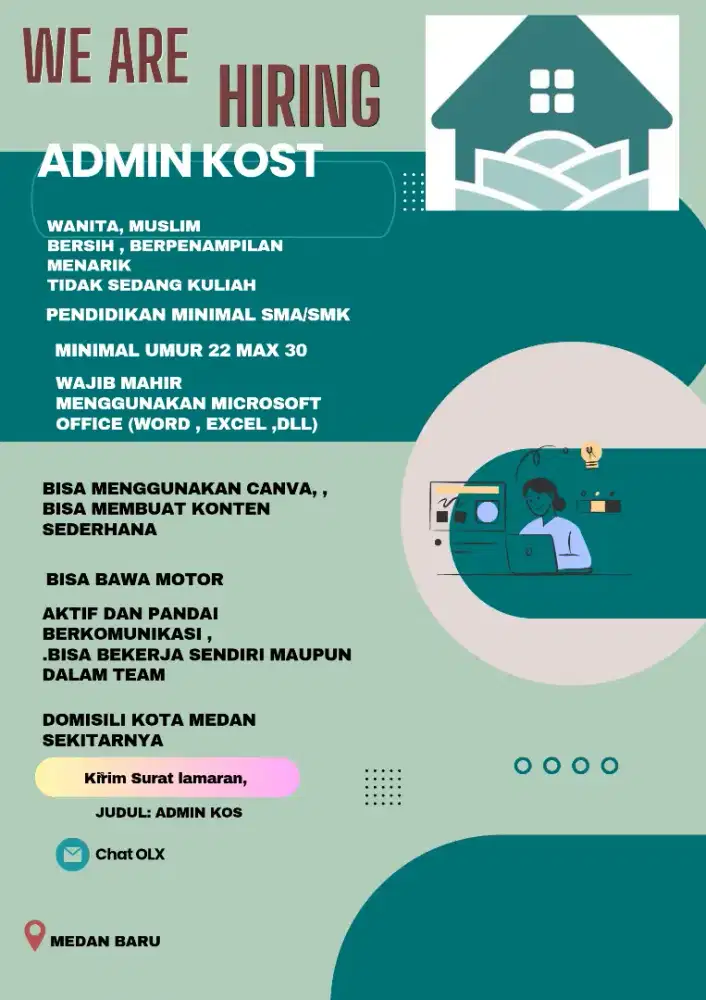 Dicari ADMIN KOST