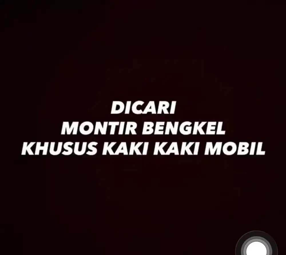DICARI MONTIR BENGKEL KAKI KAKI MOBIL