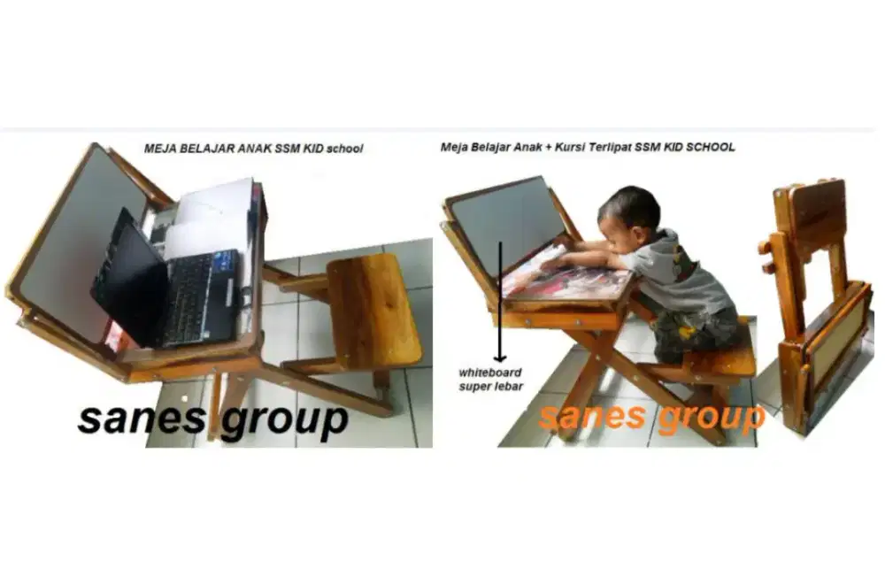 Meja Belajar Anak SSM KID SCHOOL Kursi lipat Minimalis Unik Portable