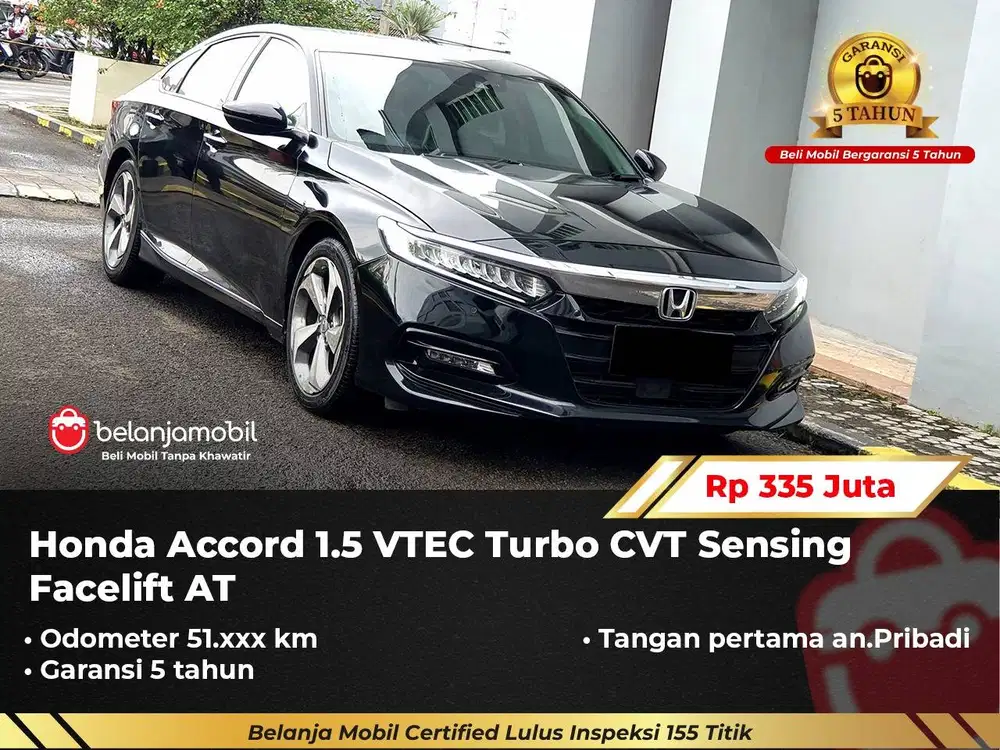 [ GARANSI 5TH ] Honda Accord 1.5 VTEC Turbo CVT AT Hitam 2020/2021