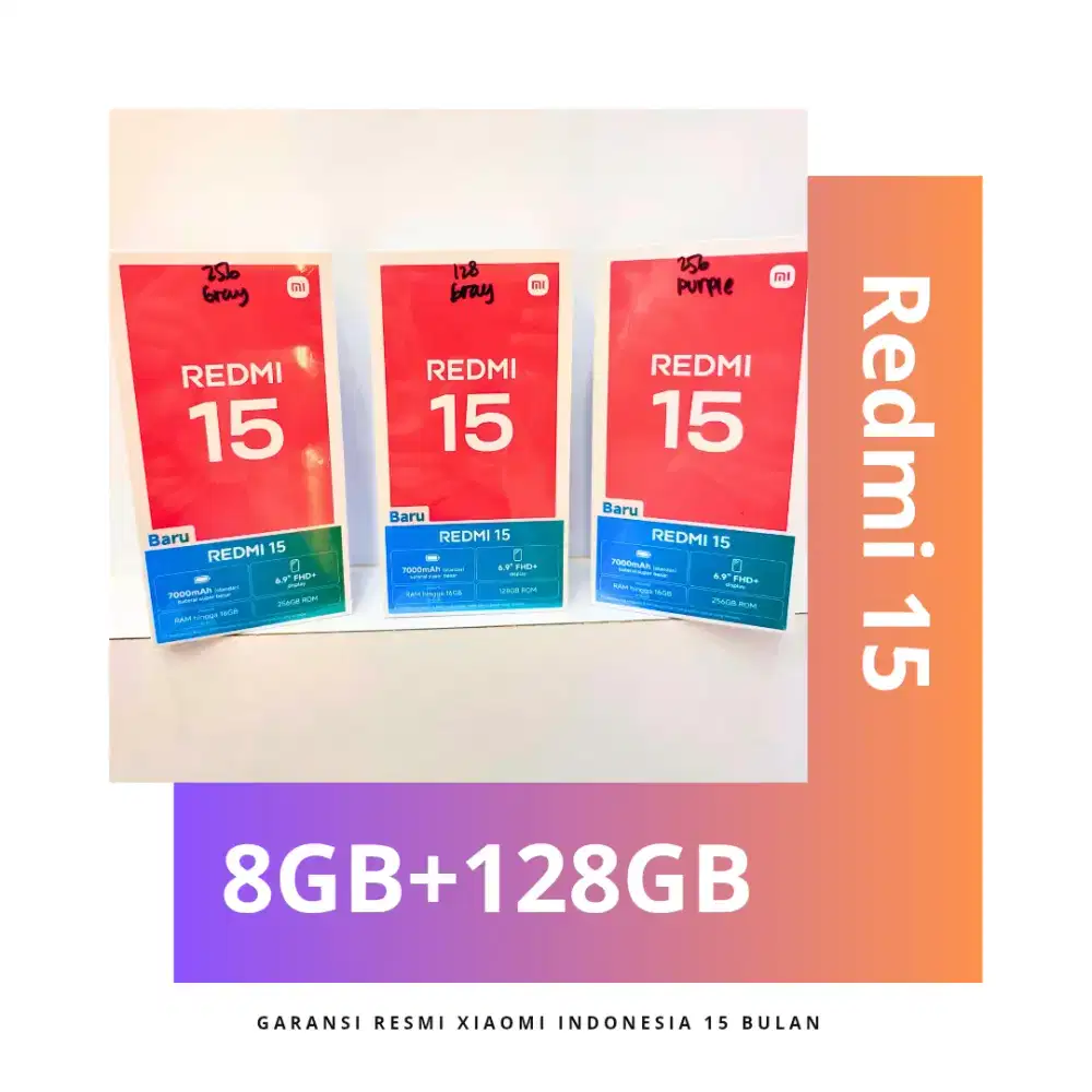 Redmi 15 Garansi Resmi Indonesia 15 Bulan.