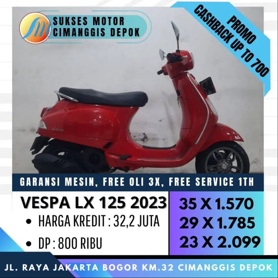 VESPA LX 125 I-GET 2023 TERMURAH DP 800 UNIT BERGARANSI [SUKSES MOTOR]