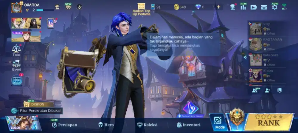 Jual akun ML mobile legend