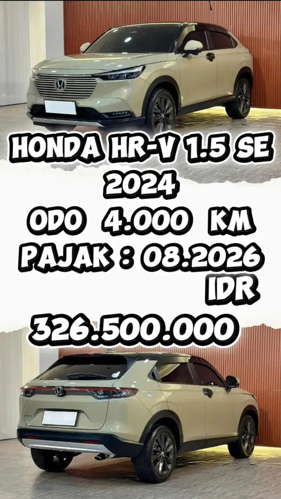 [ ODO 4.000 KM ] HONDA HR-V 1.5 SE AT 2024 SIAP LANGSUNG PAKAI