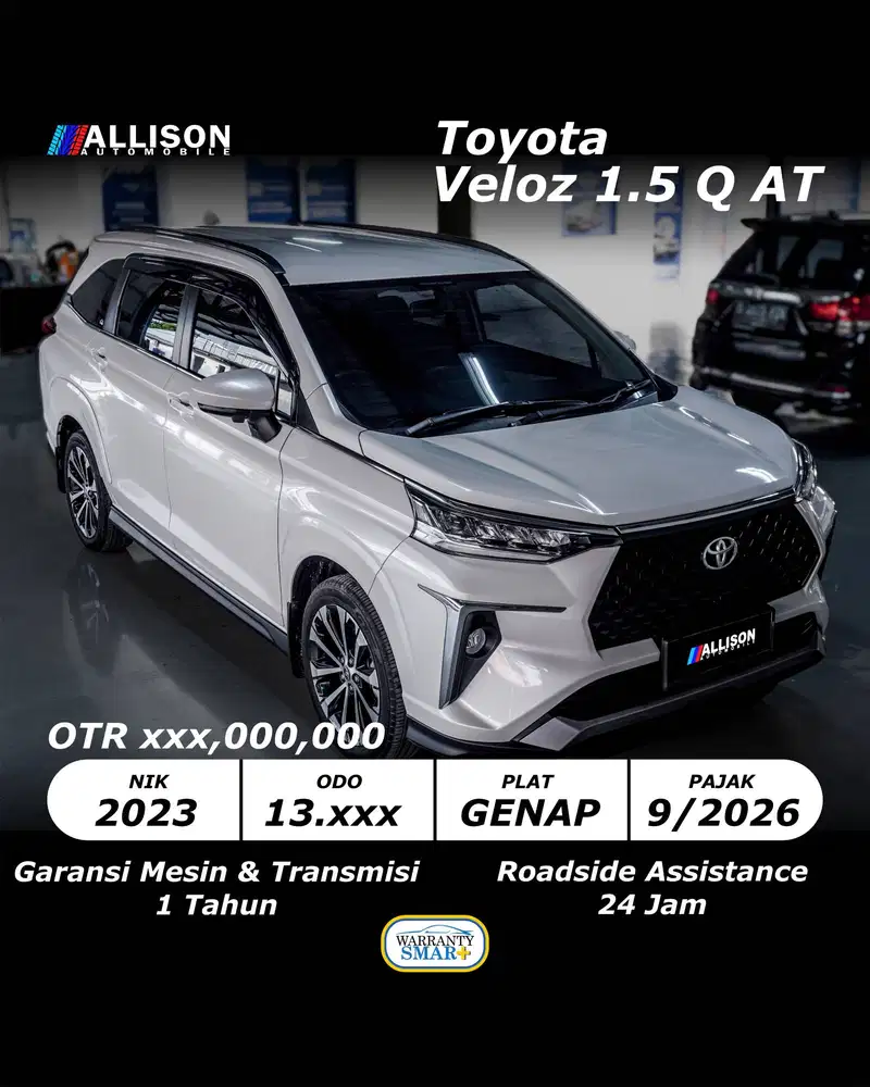 [SUPER LOW KM!!!] Toyota Veloz 1.5 Q AT 2023 NoPol Genap