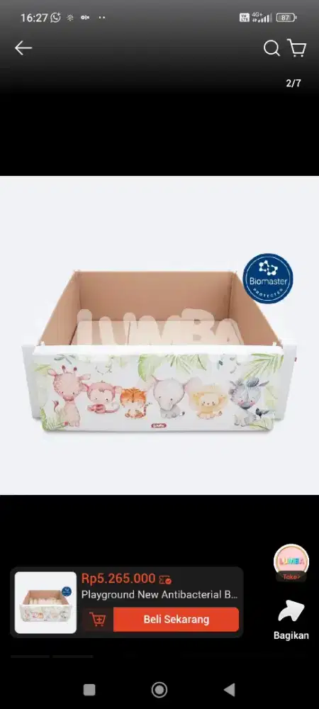 Lumba Playmat / Bumper Bed Bayi Antibakteri Bisa Jadi Box & Mandi Bola