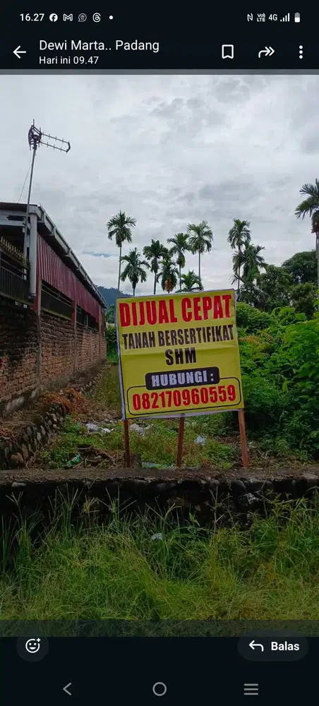 Tanah dijual cepat