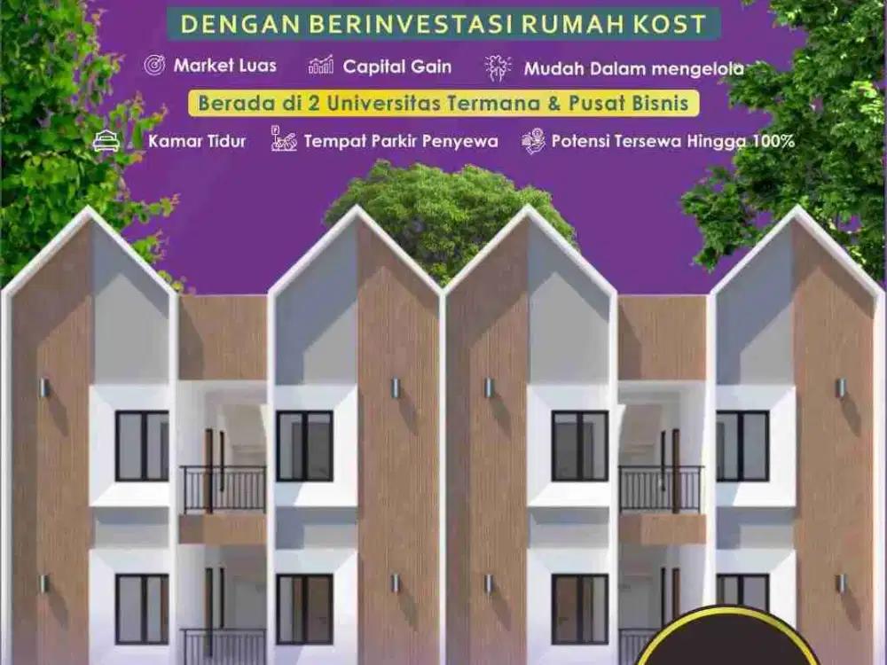 Jual Kos Kosan Baru (1 Unit Lagi) Dekat Kampus UI Kota Depok (6 KT + 6 KM) Rukos Murah