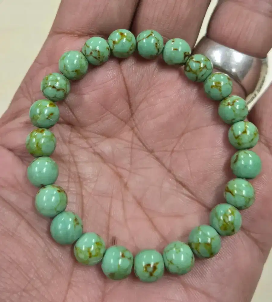 Natural gelang pirus persia (Turquoise) 8mm