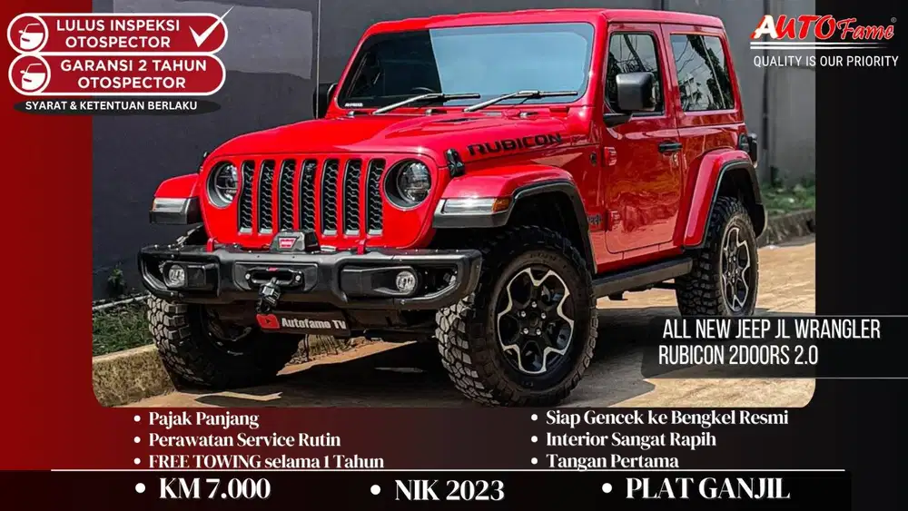 KM7RB Jeep JL Wrangler Rubicon 2Doors 2.0 NIK 2023 Firecracker Red On