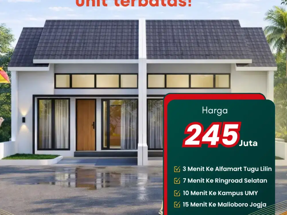 RUMAH MURAH SELATAN KAMPUS UMY HANYA 200 JUTAAN