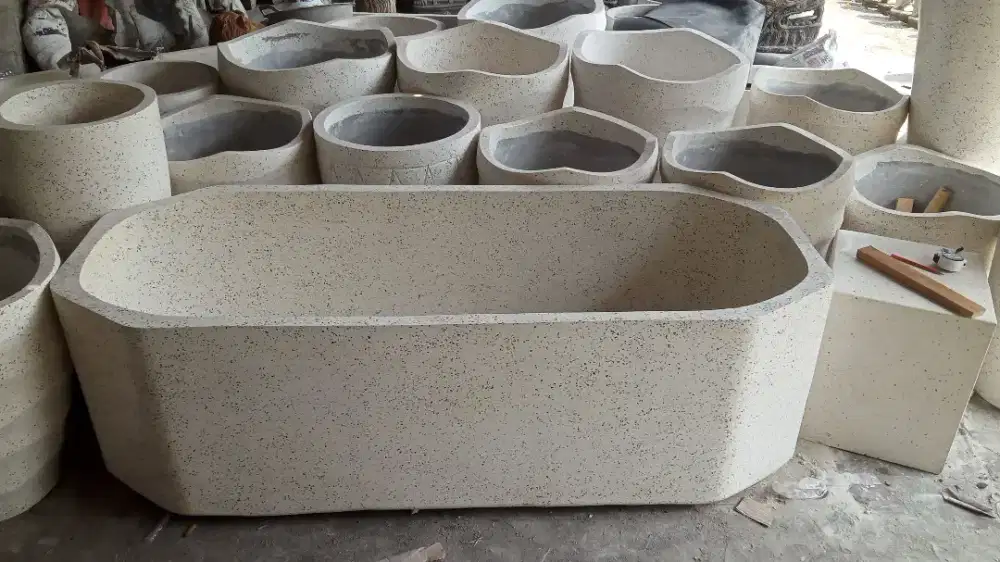 Bathtub Terazo Panjang 170cm lebar 65cm tinggi 58cm