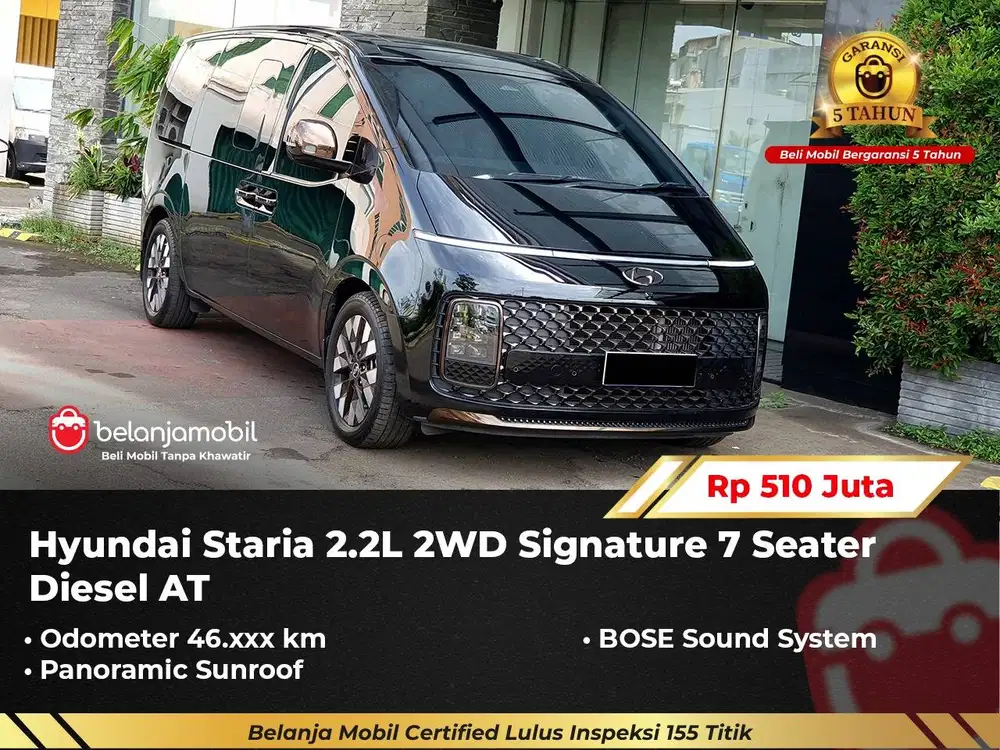 [ GARANSI 5TH ] Hyundai Staria 2.2L 2WD Signature 7 Seater AT 2021/202