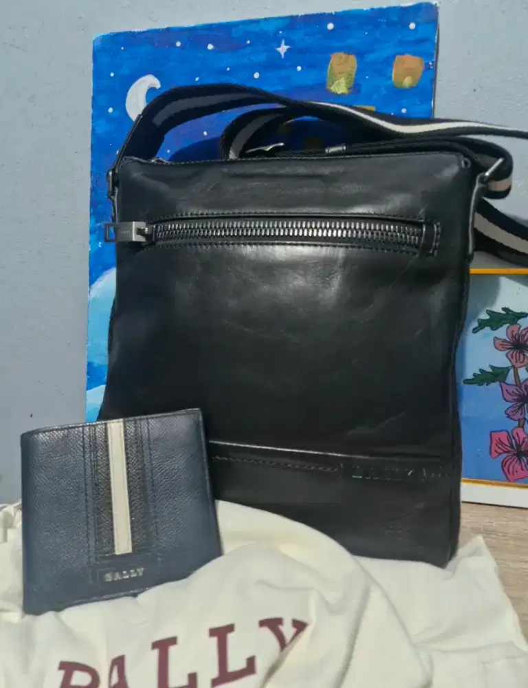 Dilepas sepaket tas bally trezzini & dompet bally bifold original