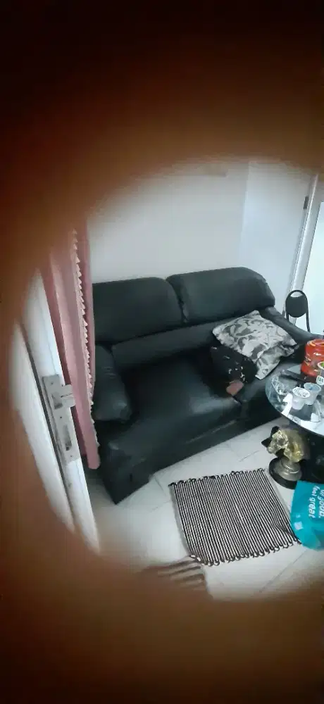 sofa hitam besar lokasi dekat bsd serpong tangsel