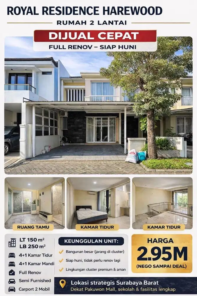 Jual rumah royal residence harewood