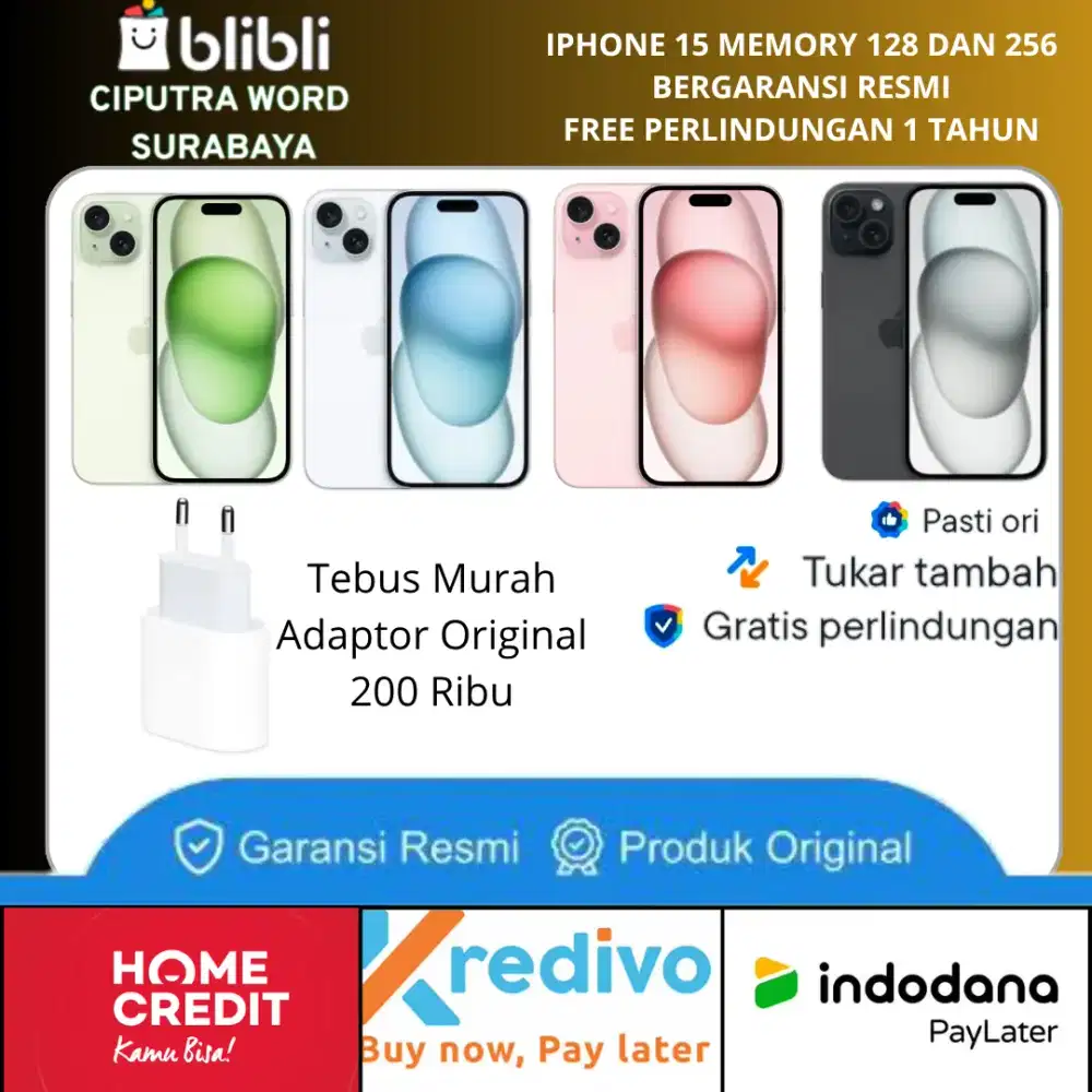 Promo Iphone 15 series Bergaransi Resmi Apple Indonesia