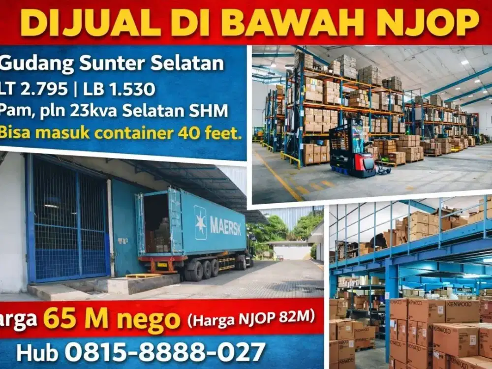 DIJUAL CEPAT GUDANG DI BAWAH NJOP LOKASI SUNTER SELATAN JAKUT