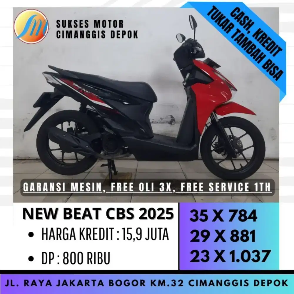 NEW BEAT CBS 2025 SIAP PAKAI CASH KREDIT CICILAN RINGAN [SUKSES MOTOR]