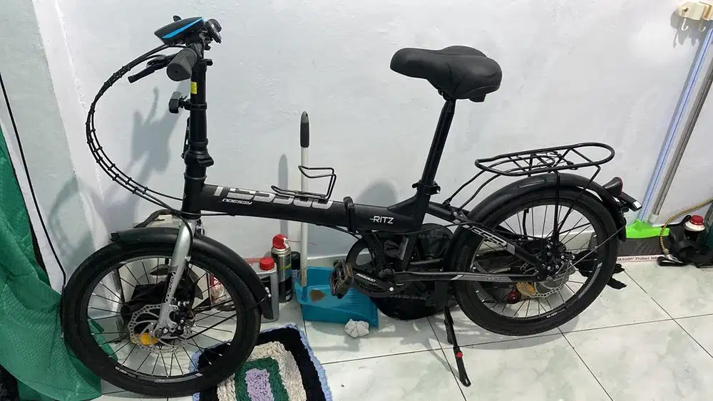 Sepeda lipat odessy ritz 20inch hitam silver