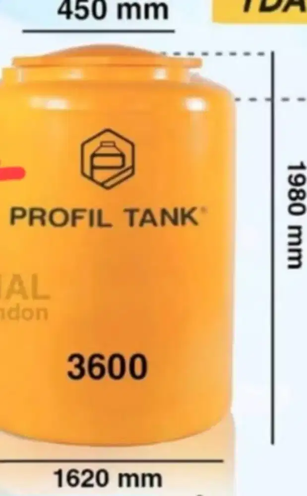 Jual tandon profil tank asli 3600 ltr mulus