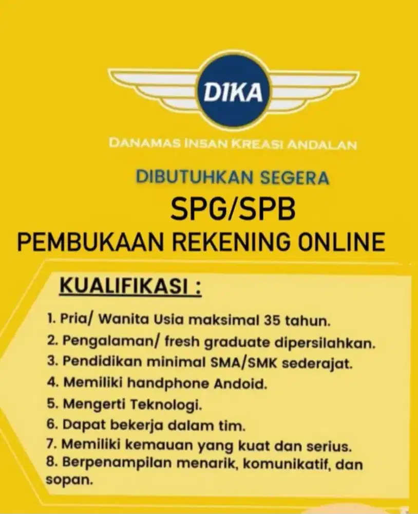 Lowongan SPG/SPB/SPV