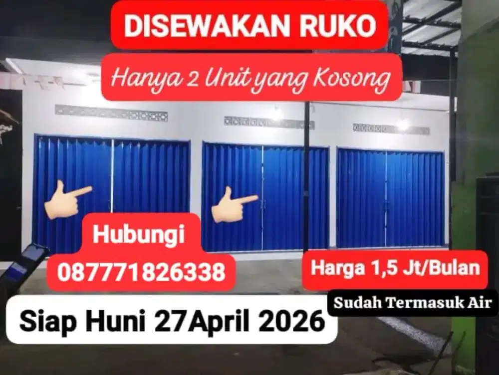 DISEWAKAN RUKO 1 LANTAI