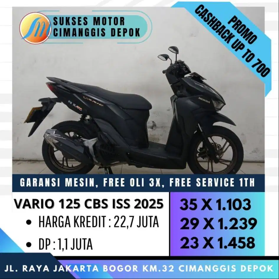 VARIO 125 CBS ISS 2025 UNIT MULUS BERGARANSI FREE OLI [SUKSES MOTOR]