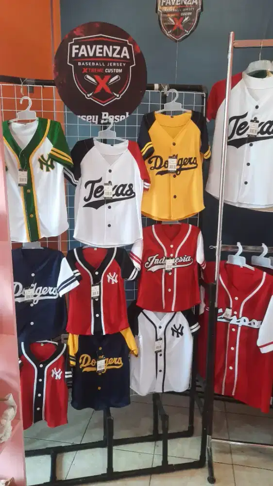 Jersey baseball favenza bordir anak dewasa bisa custom desain
