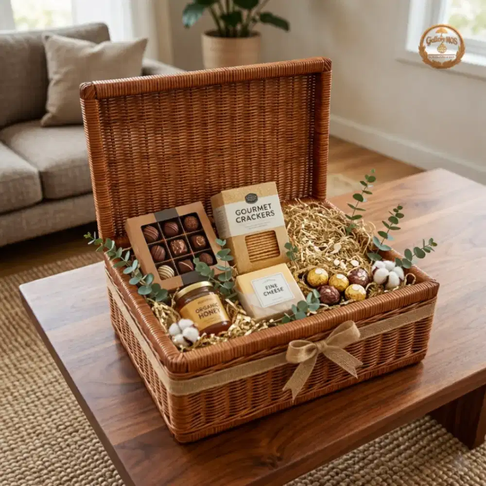 Keranjang Rotan Kotak Tutup Anyaman Handmade Serbaguna Box Penyimpanan