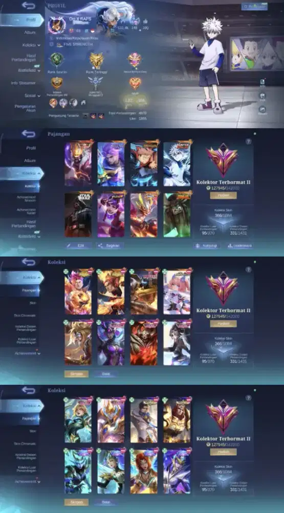 AKUN ML LOG GUGEL DATA ALL AMAN