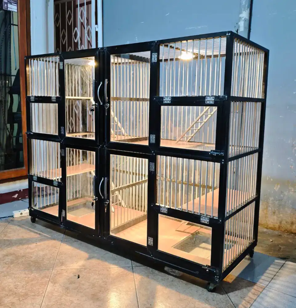 Kandang Kucing Aluminium Preloved 4 Pintu BSH British Persia Scottish