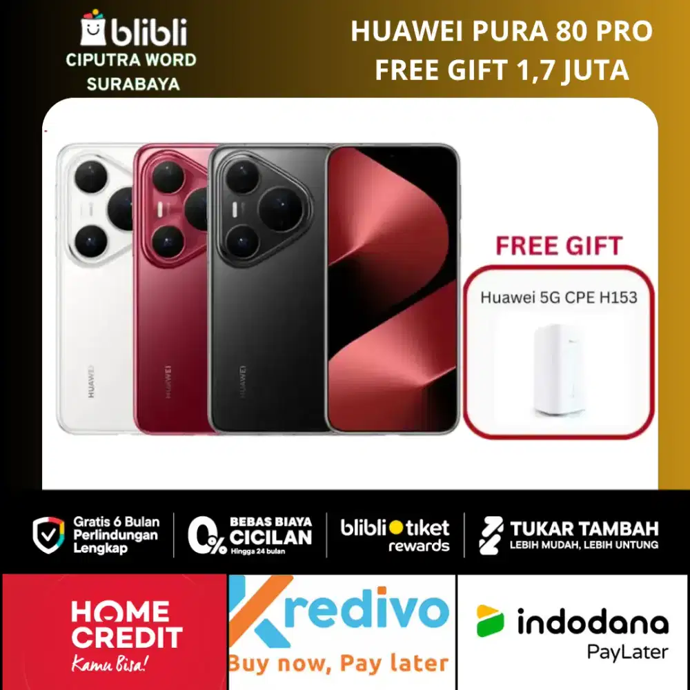 Huawei Pura 80 Pro Bergaransi Resmi Gratis Benefit hingga 1,8 Juta