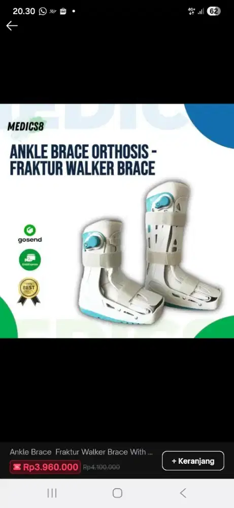 Anke brace frakur walker brace with air cushioned outsole, Tall M