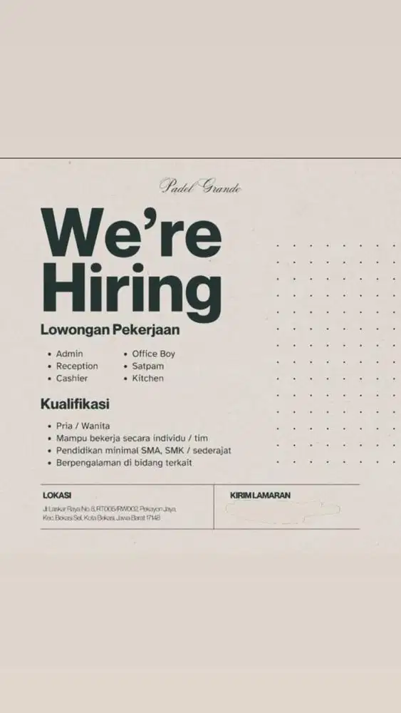 LOWONGAN PEKERJAAN OFFICE BOY