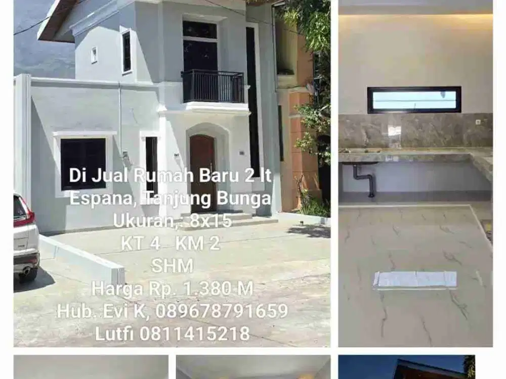 Dijual Rumah 2 lantai Cluster Espana Tjg. Bunga Makassar