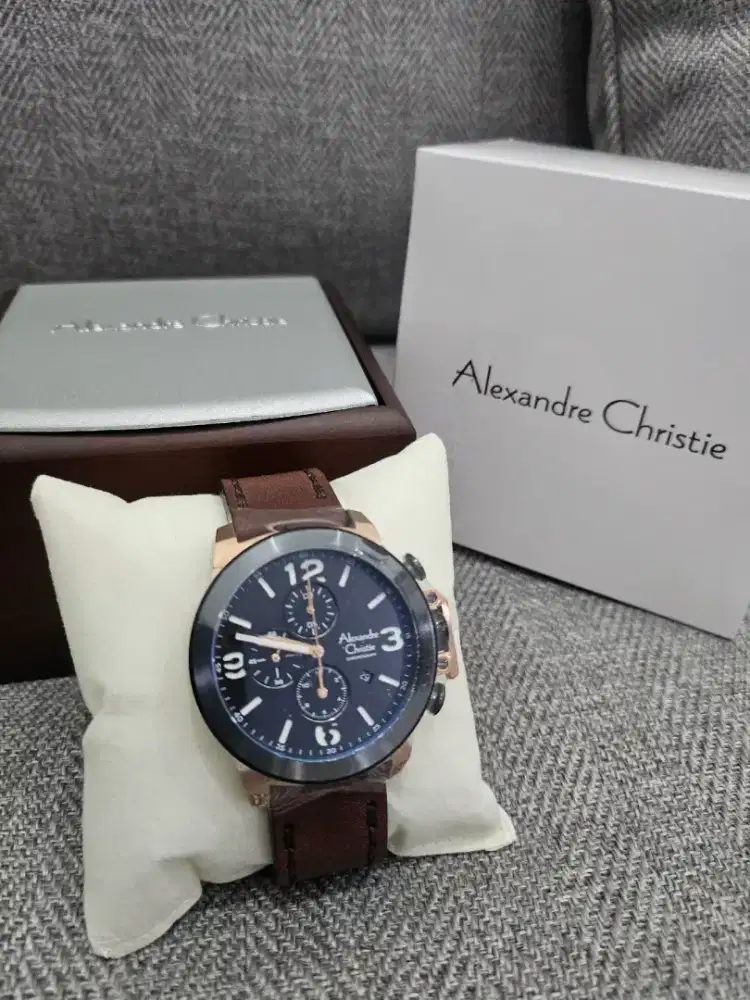 New bukan preloved jam tangan Pria Alexandre Christie AC lengkap box