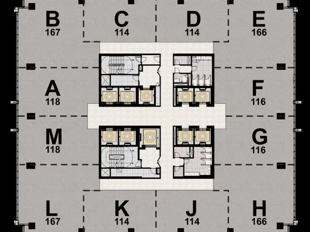 Dijual Office Space di Gold Coast PIK, Luas Total 1.590m2, Kondisi Tersewa