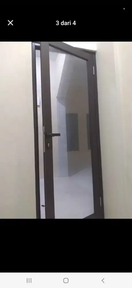 Pintu kaca aluminium swing T220cm L100cm harga 2,3 jt / unit terpasang